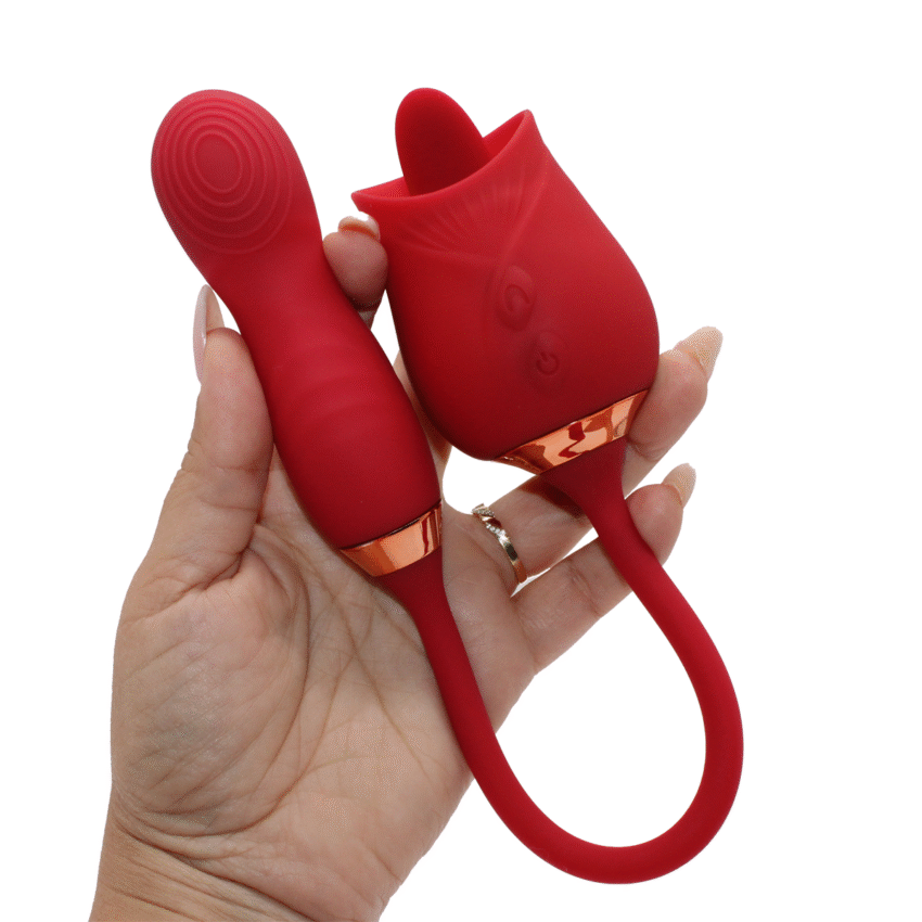 Rose Toys Woman Sex Thrusting and Licking, Rose Adult Sex Toys Games Clitoral Tongue Thrusting G Spot Dildo Vibrator with 10 Modes, Nipple Licker for Women Man Couples - Image 2