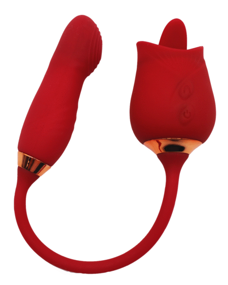 Rose Toys Woman Sex Thrusting and Licking, Rose Adult Sex Toys Games Clitoral Tongue Thrusting G Spot Dildo Vibrator with 10 Modes, Nipple Licker for Women Man Couples