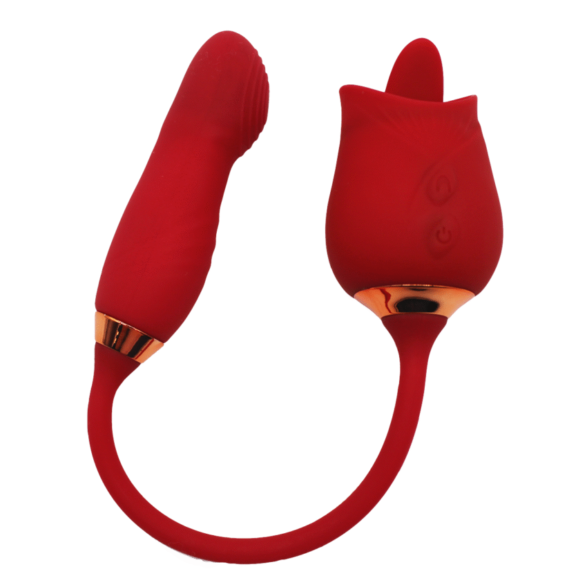 Rose Toys Woman Sex Thrusting and Licking, Rose Adult Sex Toys Games Clitoral Tongue Thrusting G Spot Dildo Vibrator with 10 Modes, Nipple Licker for Women Man Couples