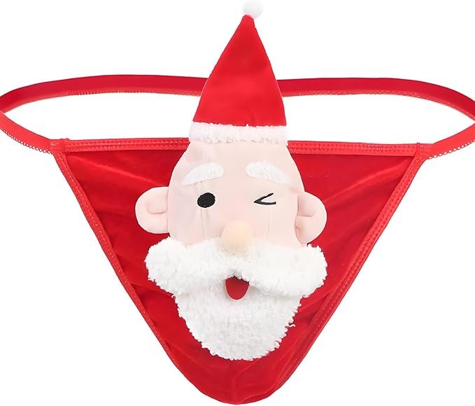Winking Santa Thong – Men’s Christmas Novelty Underwear - Image 2