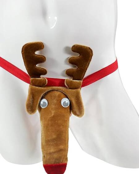 Reindeer Nose Tease Thong – Men’s Christmas Novelty Lingerie