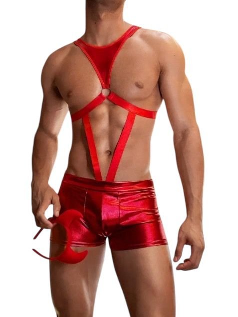 Red Power Harness Set – Men’s Fetish Clubwear