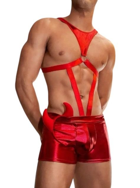 Red Power Harness Set – Men’s Fetish Clubwear - Image 3