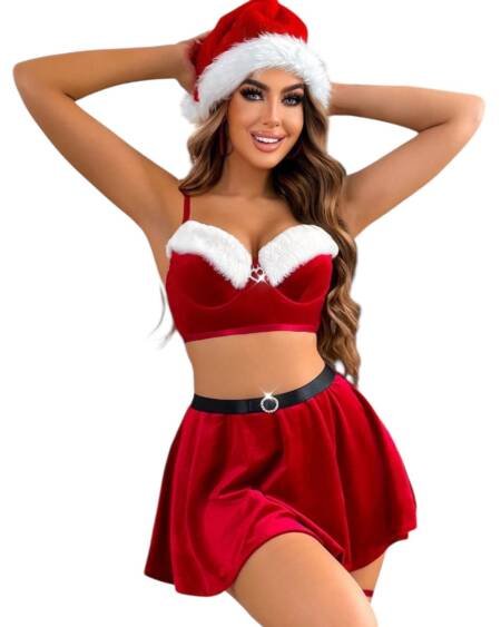 Velvet Santa Sweetheart Set – Sexy Christmas Lingerie